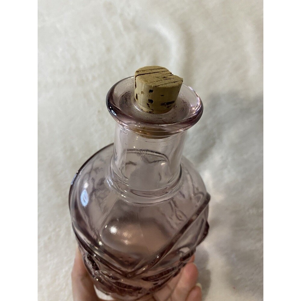 vintage 1980s Libbey of Canada embossed fruit glass decanter Purple Victorian 3D - Picture 11 of 11